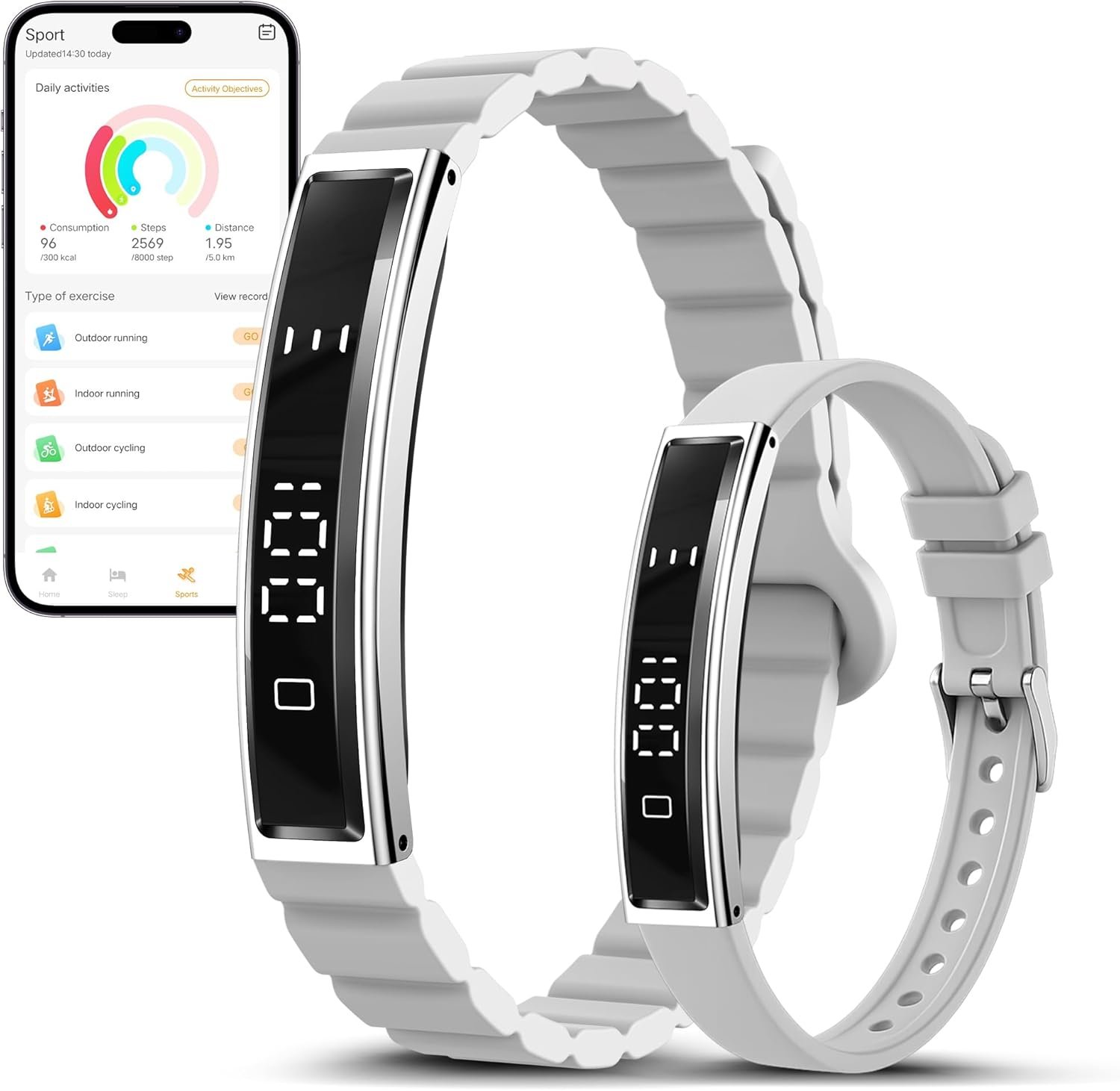 Smart Bracelet for Women, Health Activity Fitness Trackers, 24/7 Heart Rate & Stress Monitor, 24H Sleep Tracker, Smart Wristband with Free APP 2 Bands, Birthday Gifts 0616
