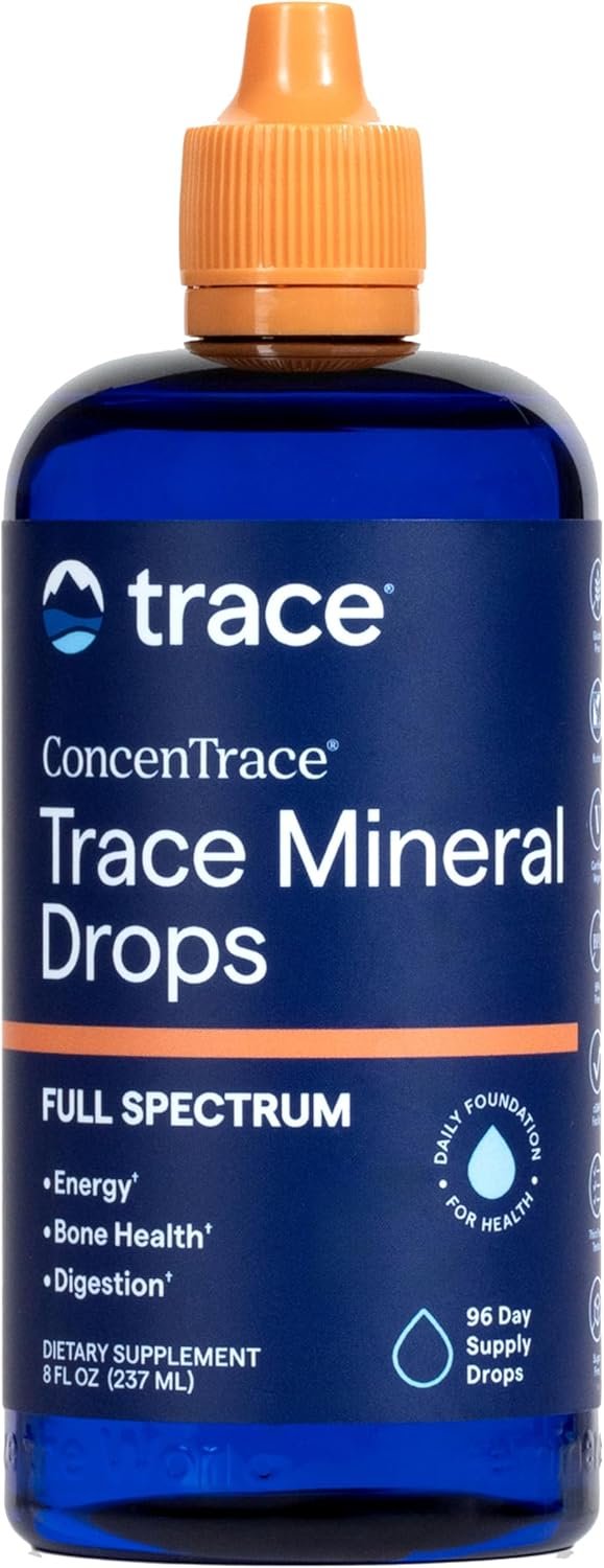 Trace Mineral Drops 8 fl oz Liquid Mineral Supplement with 70+ Essential Minerals from Great Salt Lake for Hydration and Energy Support