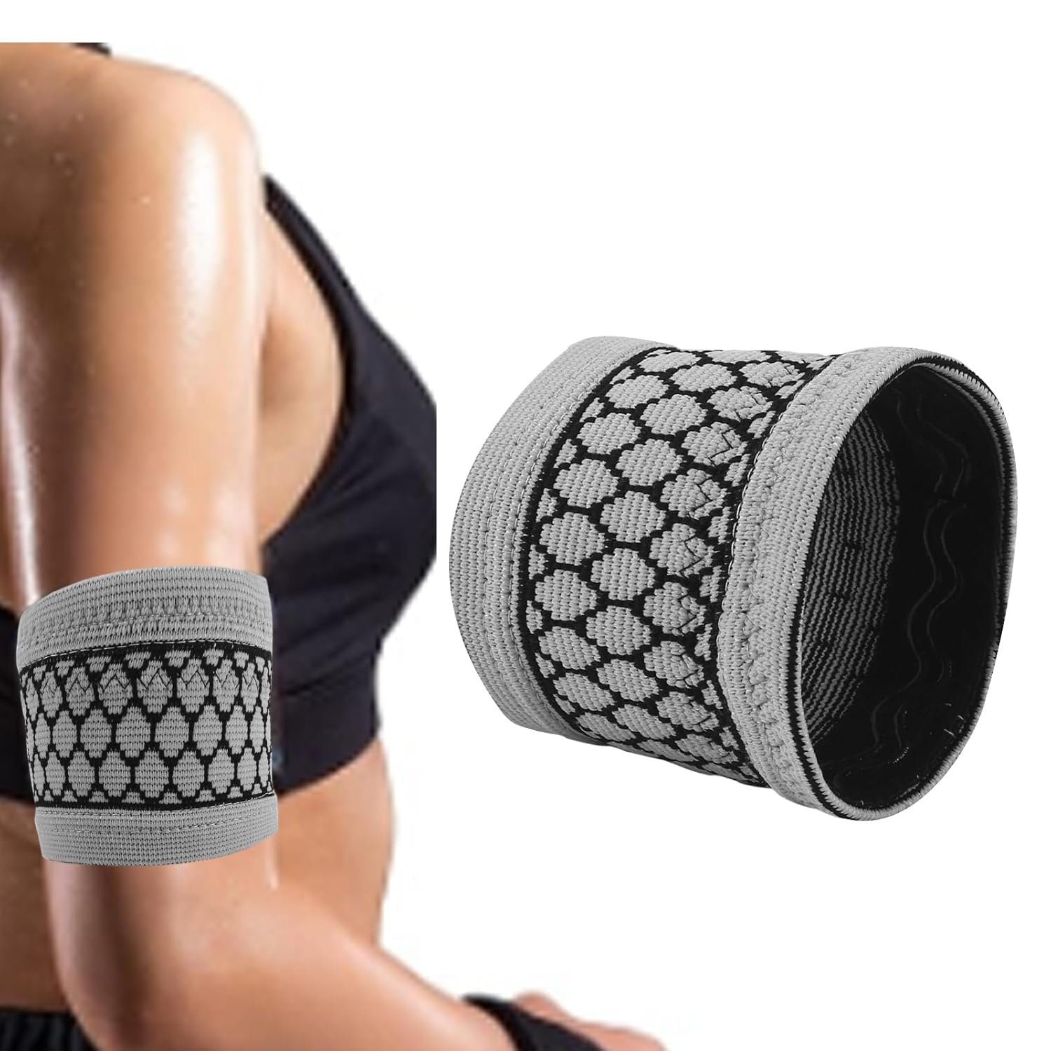 Diabetic Arm Band for CGM Sensor Protective Dia Band suits Freestyle Libre Medtronic Dexcom Sensor Cover for Medical Device GRAY (L)