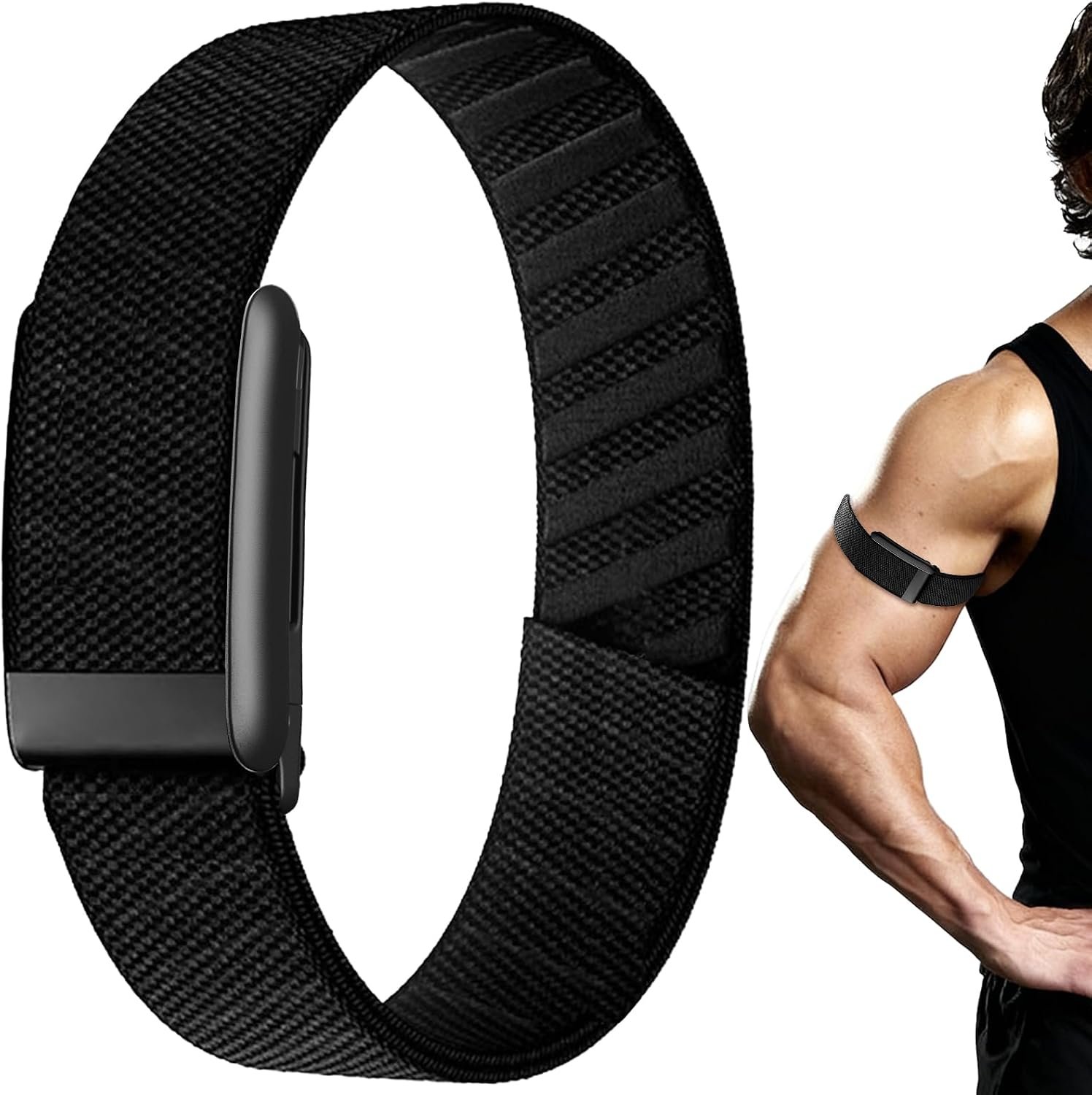 Stretchy Bicep-Bands for Whoop 5.0/MG/One/Peak/Life Band – Nylon Sport Elastic Replacement Arm/Ankle Straps for Whoop 5.0 Men Women Adjustable Breathable Fitness Band for Health(Length 45cm)