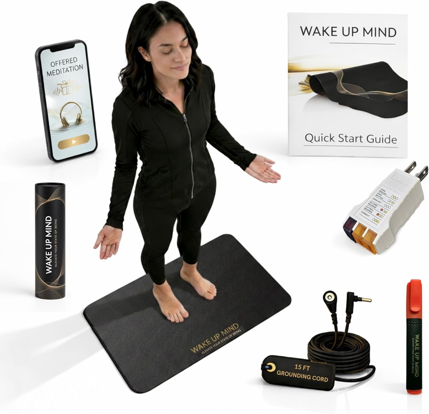 Grounding Mat for Feet – Indoor Conductive Earthing Mat for Desk, Floor or Bed – Non-Electric Passive Grounding Pad.