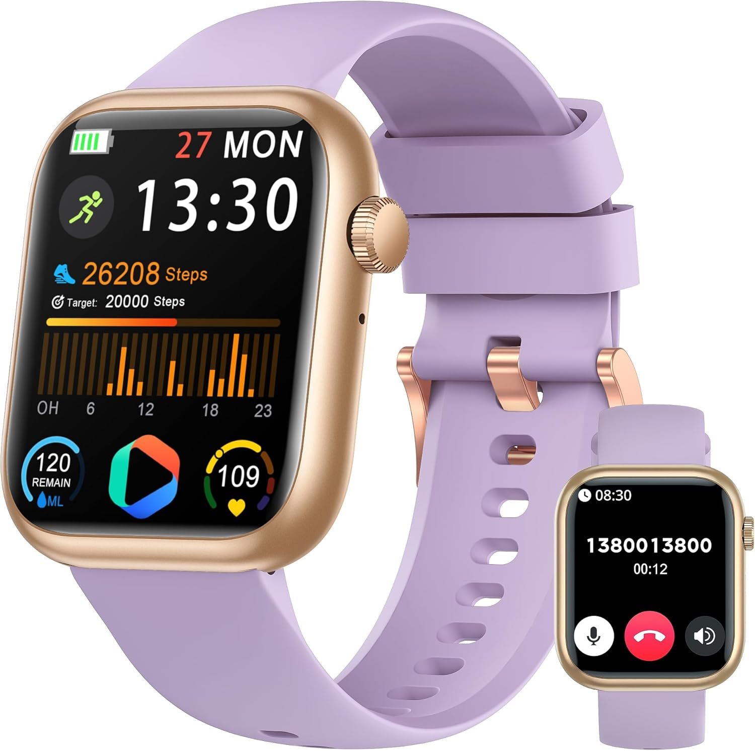 Smart Watch for Men Women(Answer/Make Call), 1.83″ Fitness Watch with Heart Rate/Blood Pressure/Blood Oxygen, Pedometer, Sleep Tracker,120+ Sport Modes, IP68 Waterproof Fitness Tracker for Android iOS