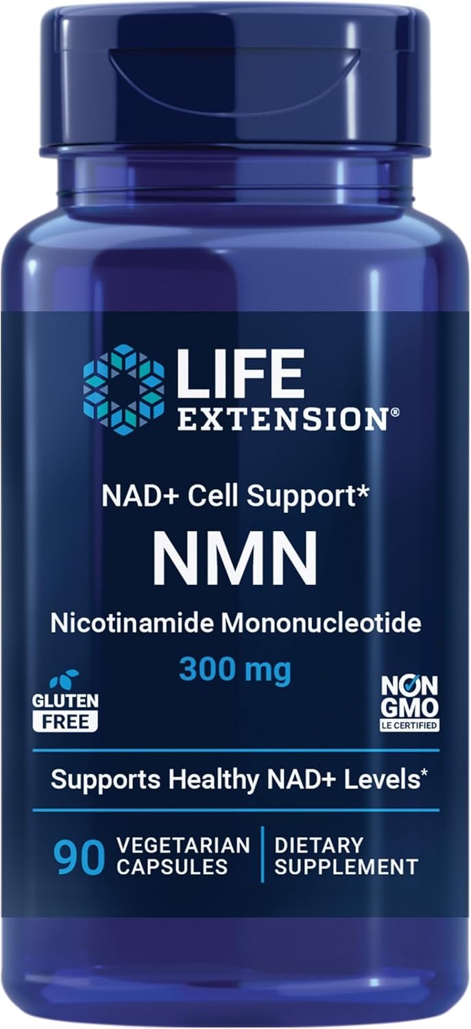 Life Extension NAD+ Cell Support NMN, Healthy Aging, Energy Support, nicotinamide mononucleotide, NAD+, 300 mg, Gluten Free, Non-GMO, Vegetarian, 90 Capsules