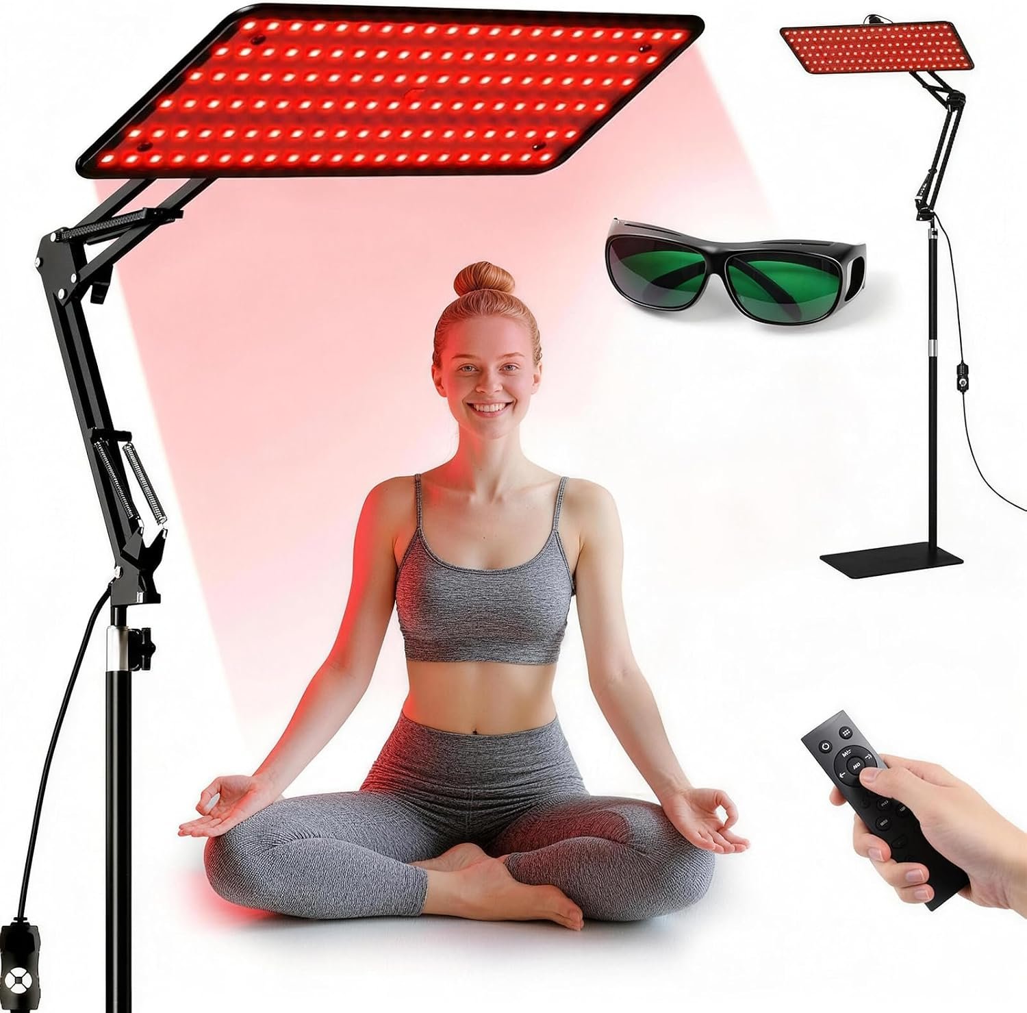 Upgraded Red Light Therapy, Infrared Redlight-Therapy for Body and Face Lamp Device with Remote Control, Protective Glasses for Home Use, Gift for Women Wife Mom Sister Girlfriend