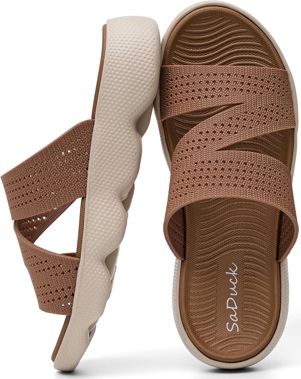 Womens Beach Sandals, Cute Slip On Summer Slides Sandals for Women, Non Slip Casual Summer Shoes for Beach travel & Vacation