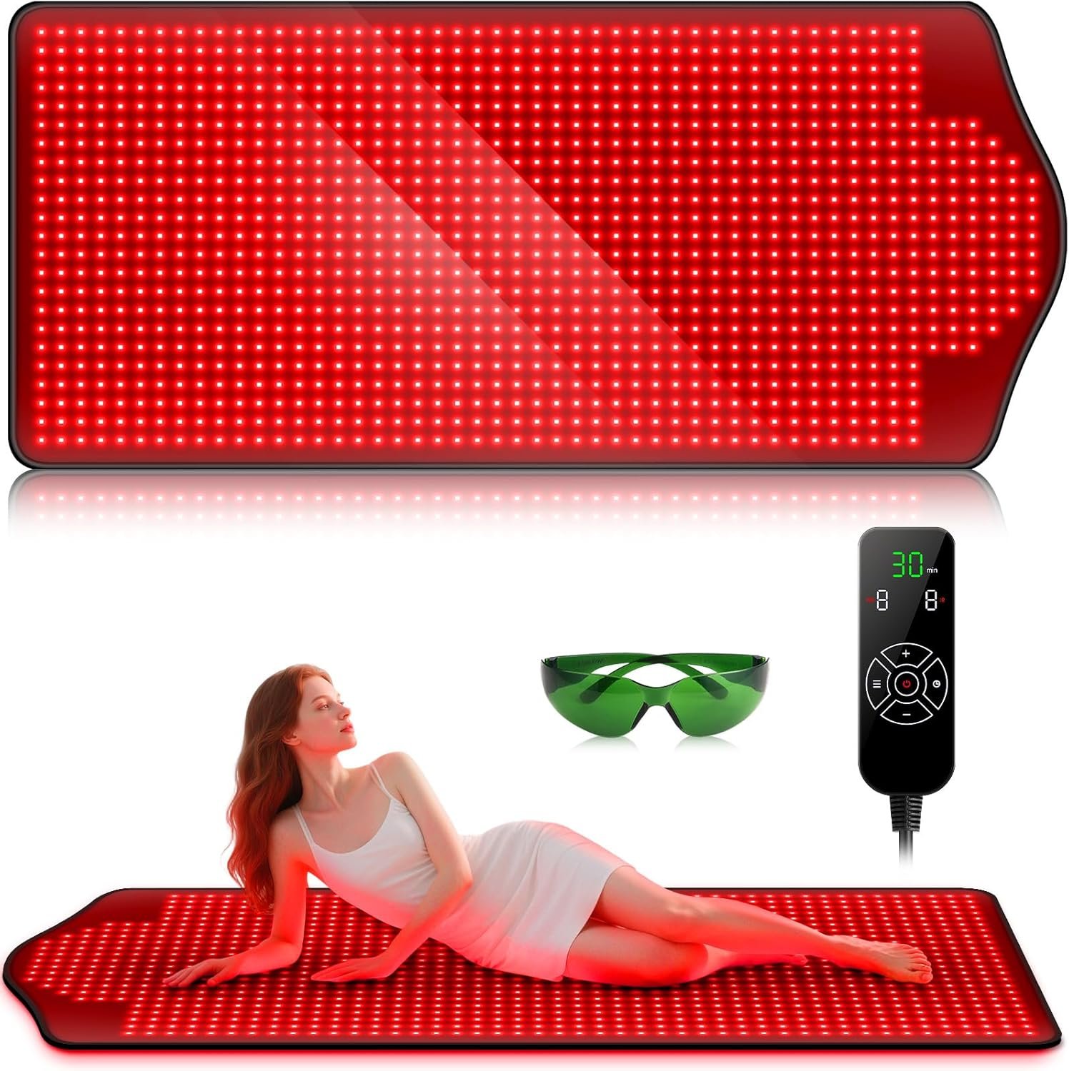 Red Light Therapy for Body, Infrared Light Therapy, 73″x 32″ Red-Light Mat for Full Body, 1090 LEDs, 660nm & 850nm 3-in-1 LED Bead, Pain Relief, Light-Therapy for Dogs, Shoulder, Back, Knee