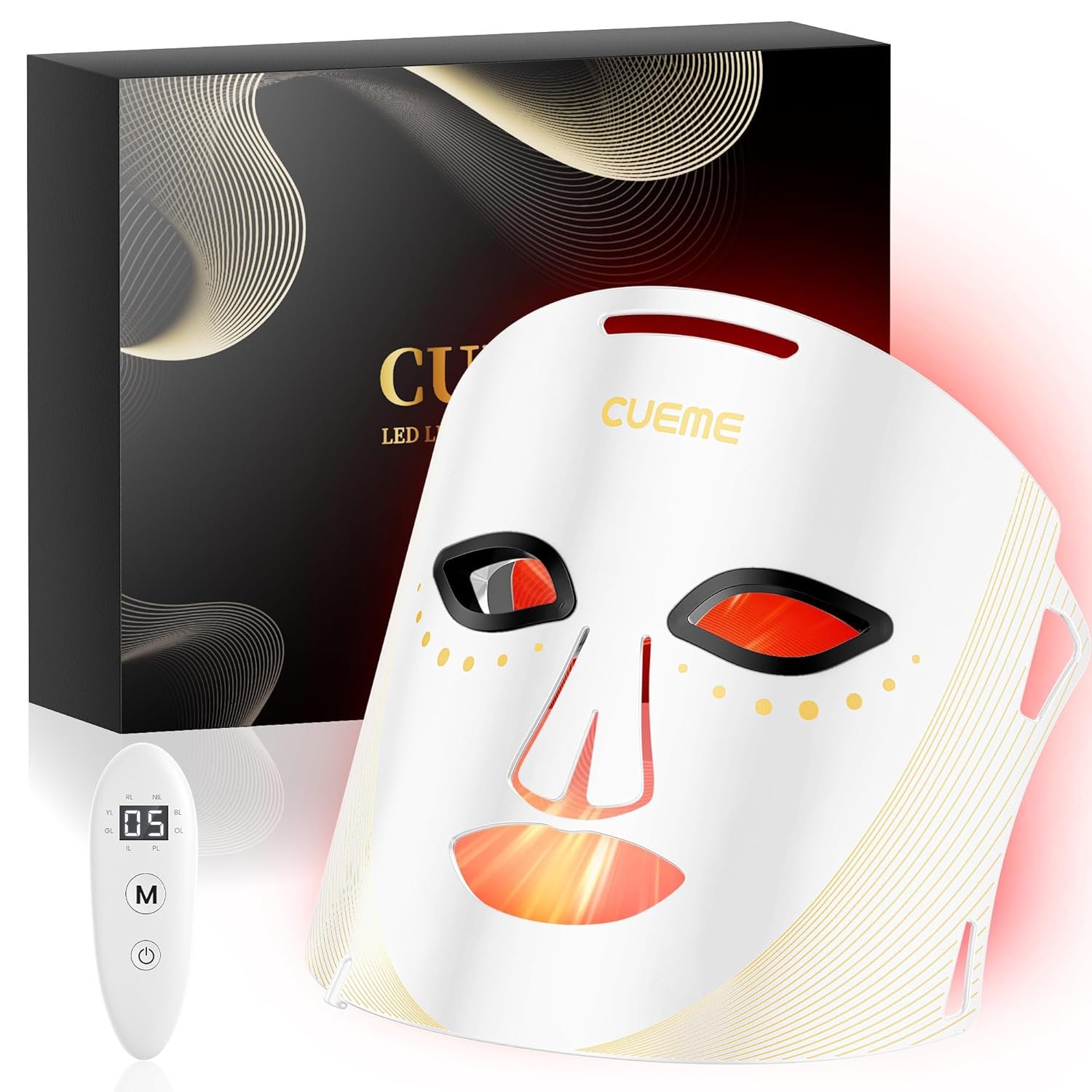 CUEME LED Light Therapy Mask, FDA-Cleared Red Light Therapy for Wrinkles, Acne Treatment, and Skin Care, Portable Facial Mask for Women – Mom, Sister, Girlfriend and Wife