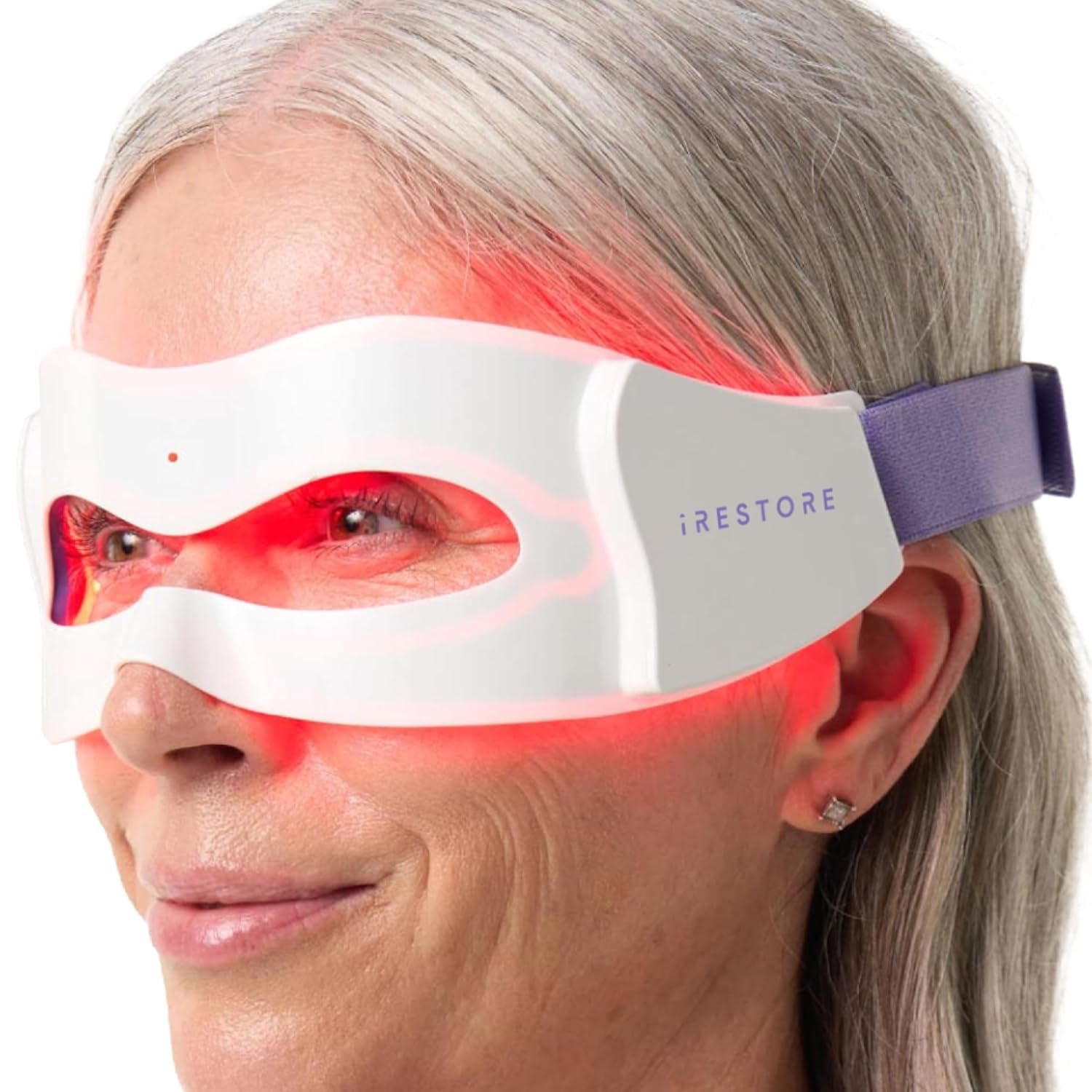 iRestore Red Light Therapy for Eyes – 180 LEDs Eye Mask with Infrared Light for Under-Eye Wrinkles, Forehead Lines, 11’s, Crow’s Feet, Dark Circles