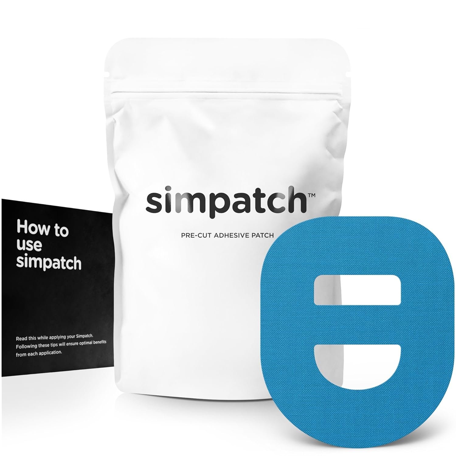 – Omnipod Adhesive Patch with Strap (25-Pack) – Waterproof Adhesive, CGM Tape (Blue)