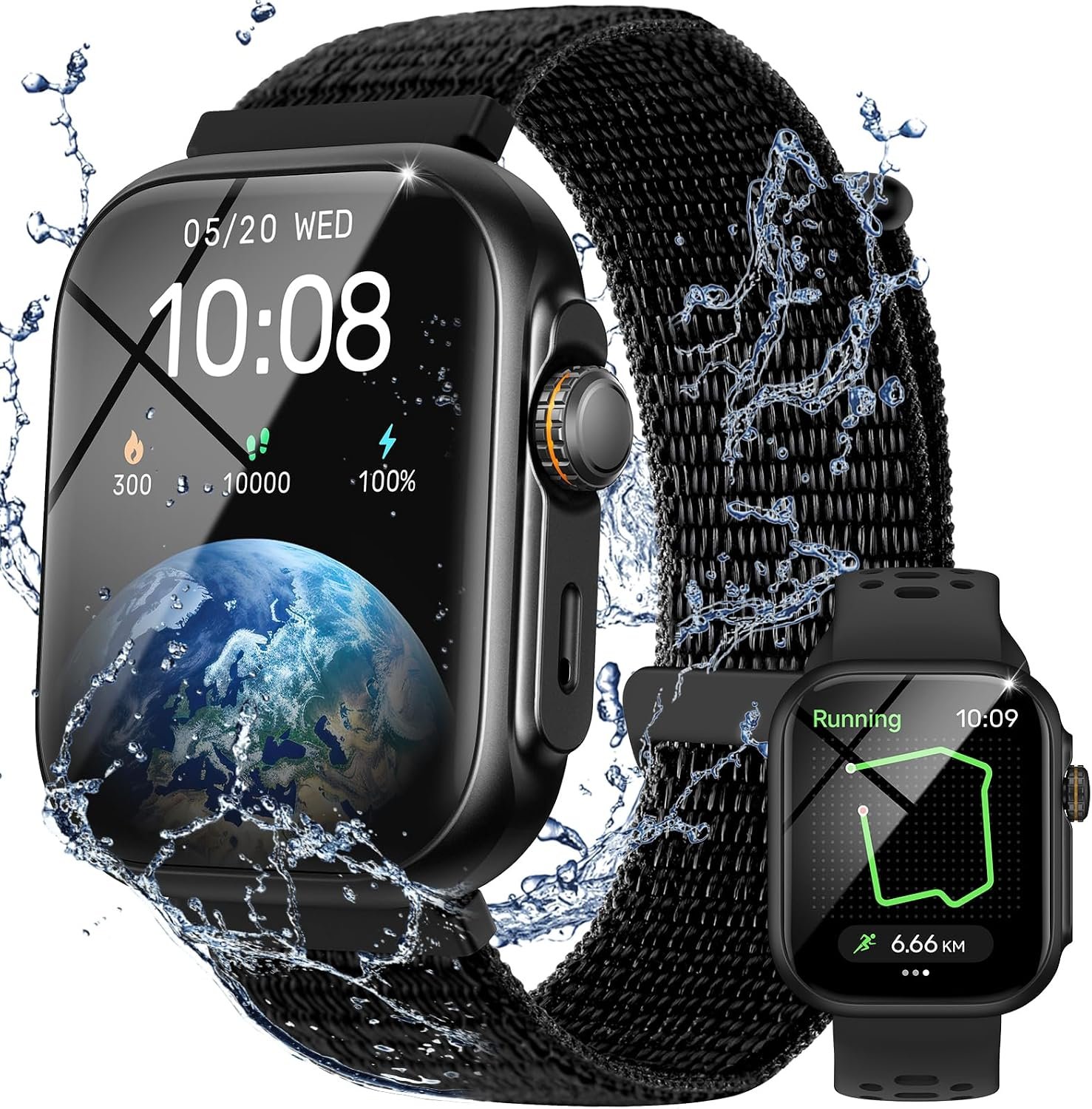 Parsonver Built-in GPS Smart Watch for Men Women with Bluetooth Calling, GPS Fitness Activity Tracker 100+ Sport Modes, Heart Rate Sleep Monitor, Waterproof Pedometer for Android & iPhone(Two Bands)