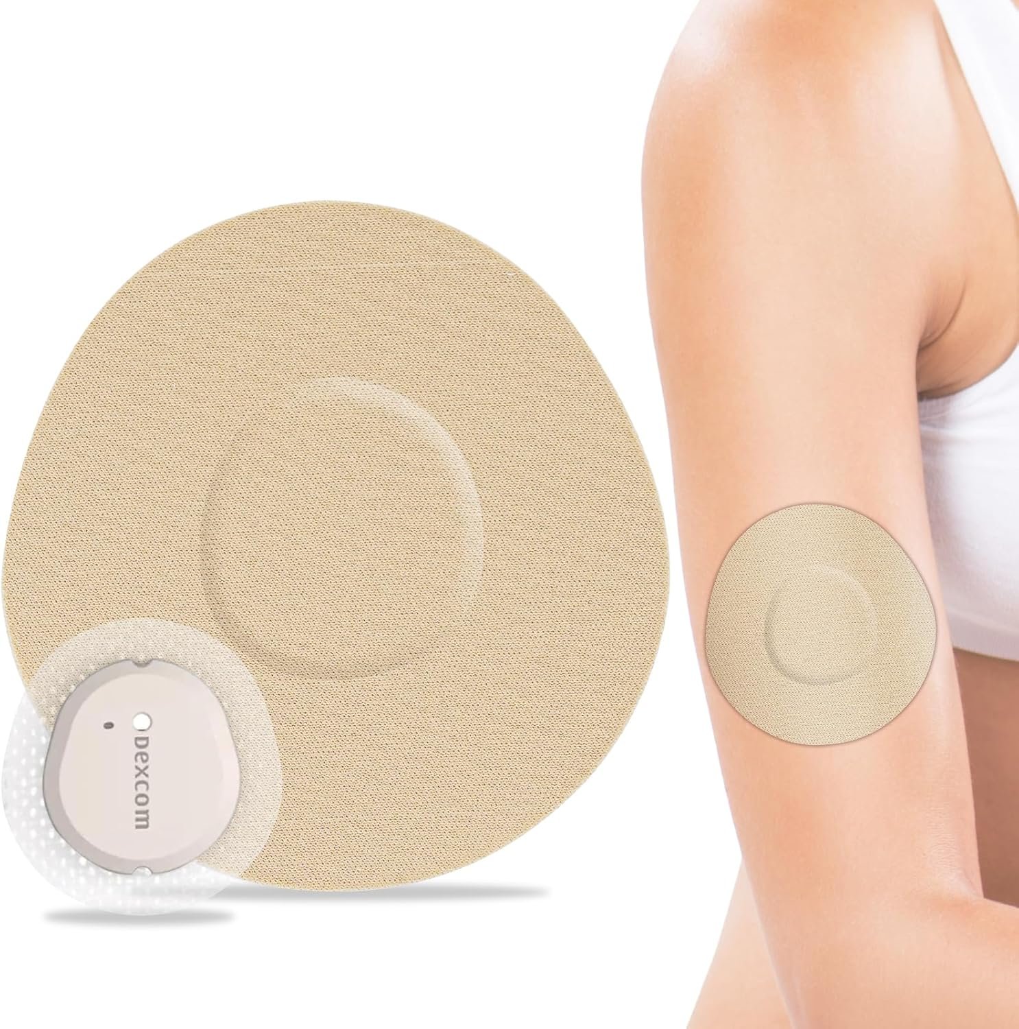 G7 Adhesive Patches Waterproof 50 PCS Overpatch for G7 Flexible CGM Tape Pre-Cut Hypoallergenic & Latex-Free G7 Overlay Patch for 10 Days Long Stay Non-Glue Central Full Cover Patches, Tan G7 Cover