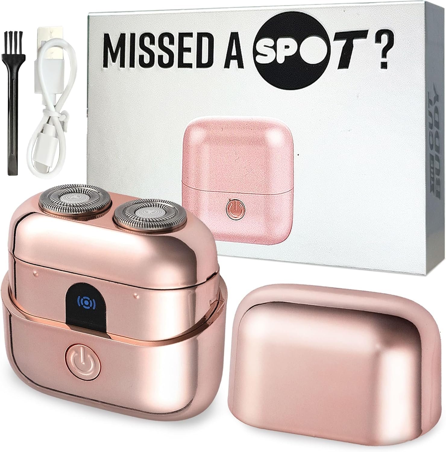 The Cut Buddy The SPOT Electric Shaver for Women, Wet & Dry Bikini Razor, Cordless Hair Removal for Legs & Face, 1 Unit, Rose Gold – Metallic