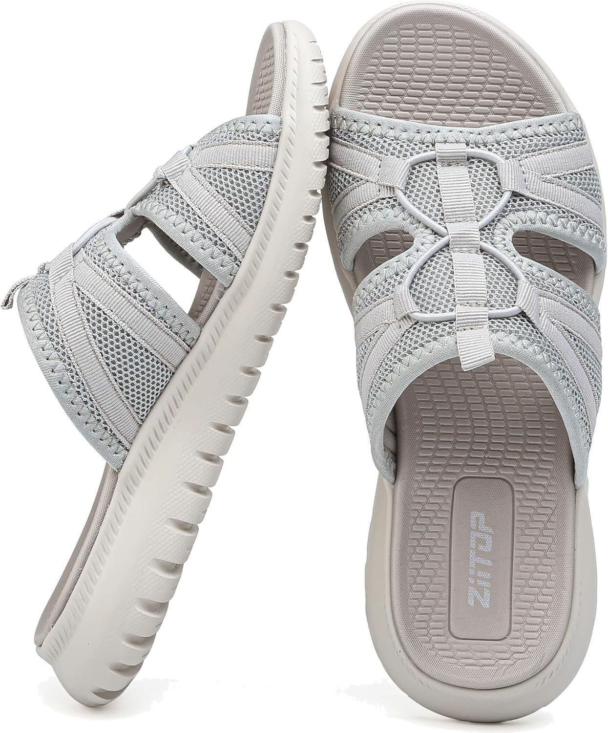 ziitop Orthopedic Slides Sandals For Women Breathable Mesh Sports Athletic Casual Slippers Sandals Lightweight Non Slip With Arch Support