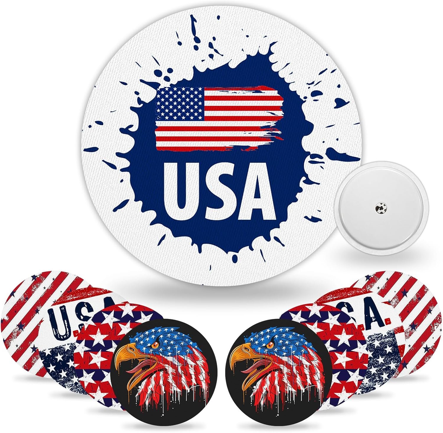 15Pack Libre 2 Plus Sensor Covers Waterproof Lingo Glucose Monitor Patches Sweatproof, Patriotic Flag Star Pattern for Freestyle Sensor 15 Days Long Stay Hypoallergenic & Latex-Free Adhesive