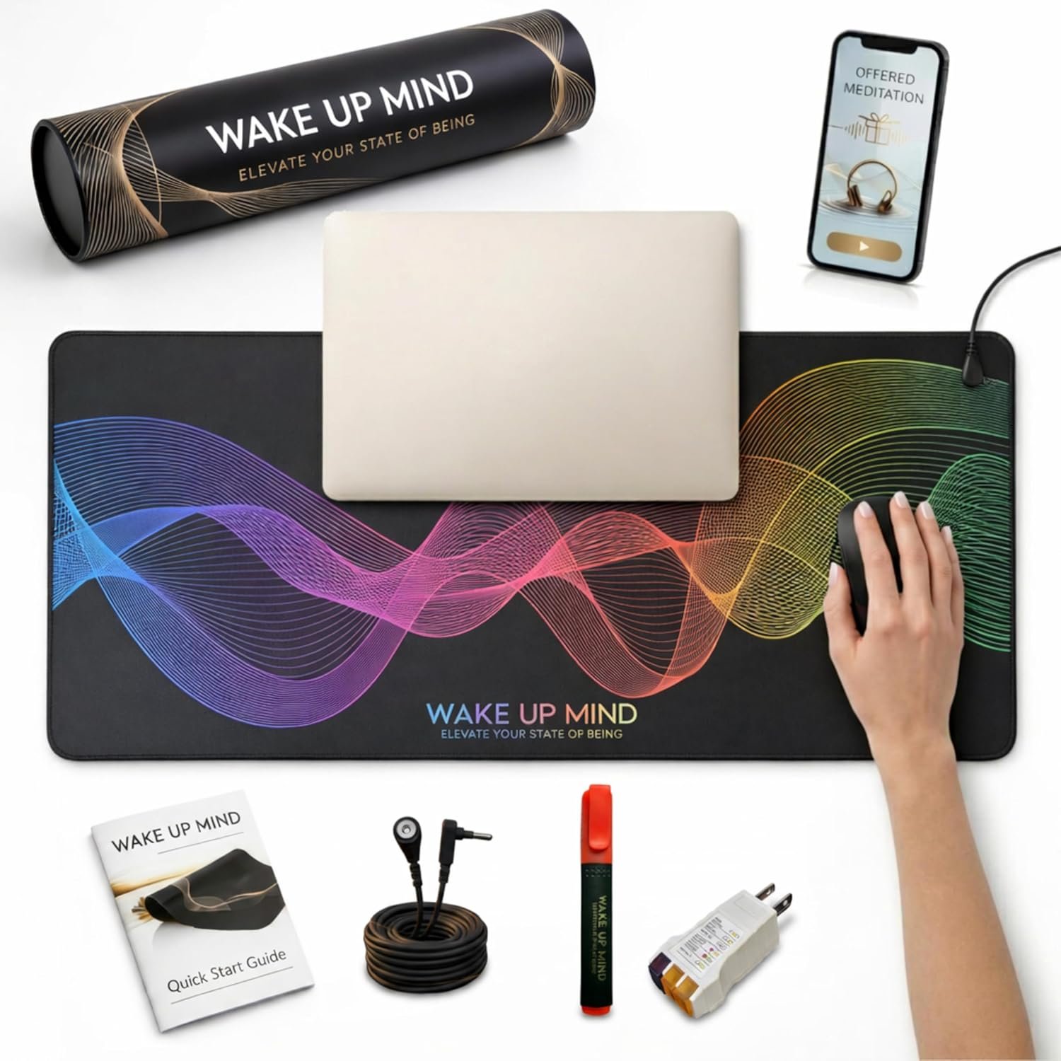 Grounding Mat for Feet – Indoor Conductive Earthing Mat for Desk, Floor or Bed – Non-Electric Passive Grounding Pad.