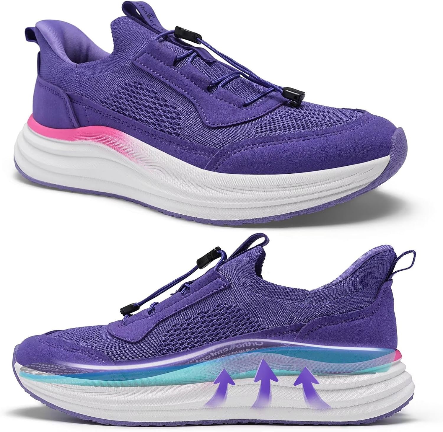 Women’s Orthopedic Road Running Shoes: Comfortable Arch Supports Plantar Fasciitis Orthotic Athletic Sneakers, Casual Flat Feet High Arch Sports Walking Shoes for Foot Heel and Pain Relief