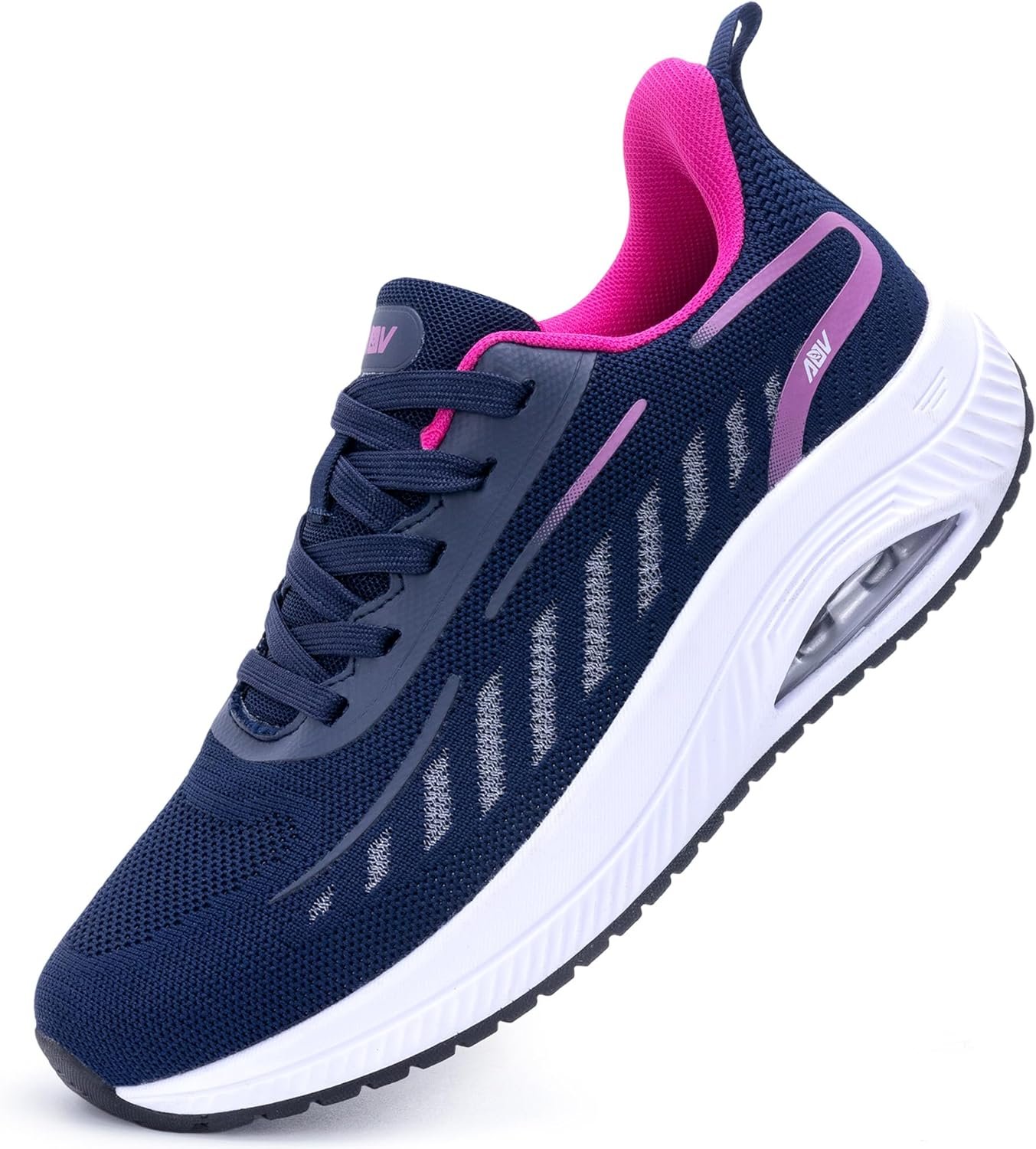 AOV Wide Walking Shoes Women Arch Support Plantar Fasciitis Tennis Sneakers Orthotic Tennis Shoes for Workout Gym Black Size 8
