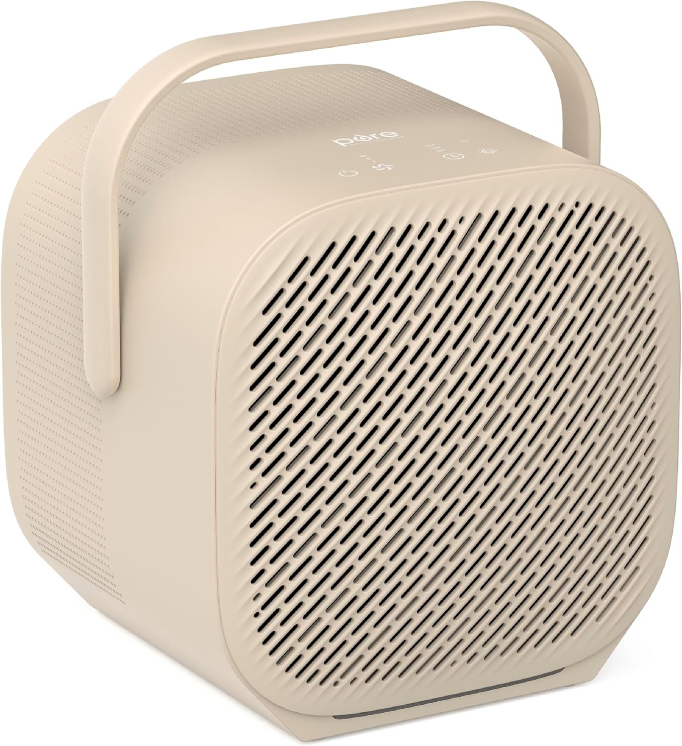 Pure Enrichment PureZone DUO Tabletop Air Purifier – True HEPA, Dual Direction Airflow, 3-Stage Filtration Captures Dust, Smoke, Odors – Large Rooms up to 615 sq. ft. (Sweet Oat)