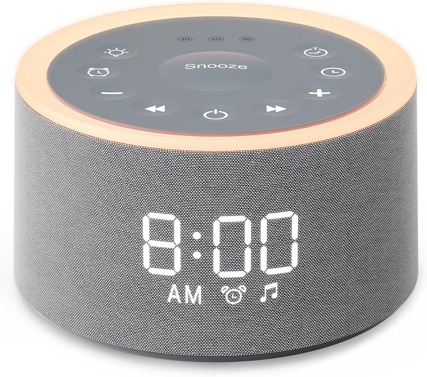 Dreamegg D1+ Sound Machine & Alarm Clock – Sound Machine for Sleep, White Noise Machine with 29 Soothing Sounds, Night Light, 0-100% Dimmable, White Noise Alarm Clock for Bedrooms Adults Baby
