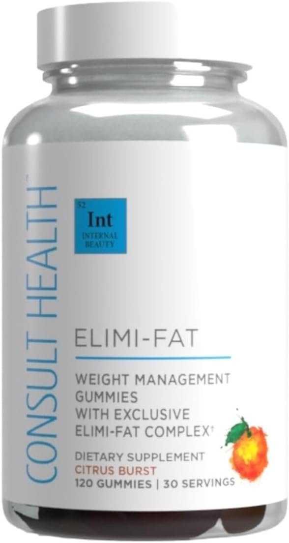 Consult Health ELIMI-Fat Apple Cider Vinegar Morosil Weight Management Gummies – Supports Weight Loss- Gluten Free, Keto, Vegan – Citrus Flavor 120 Count