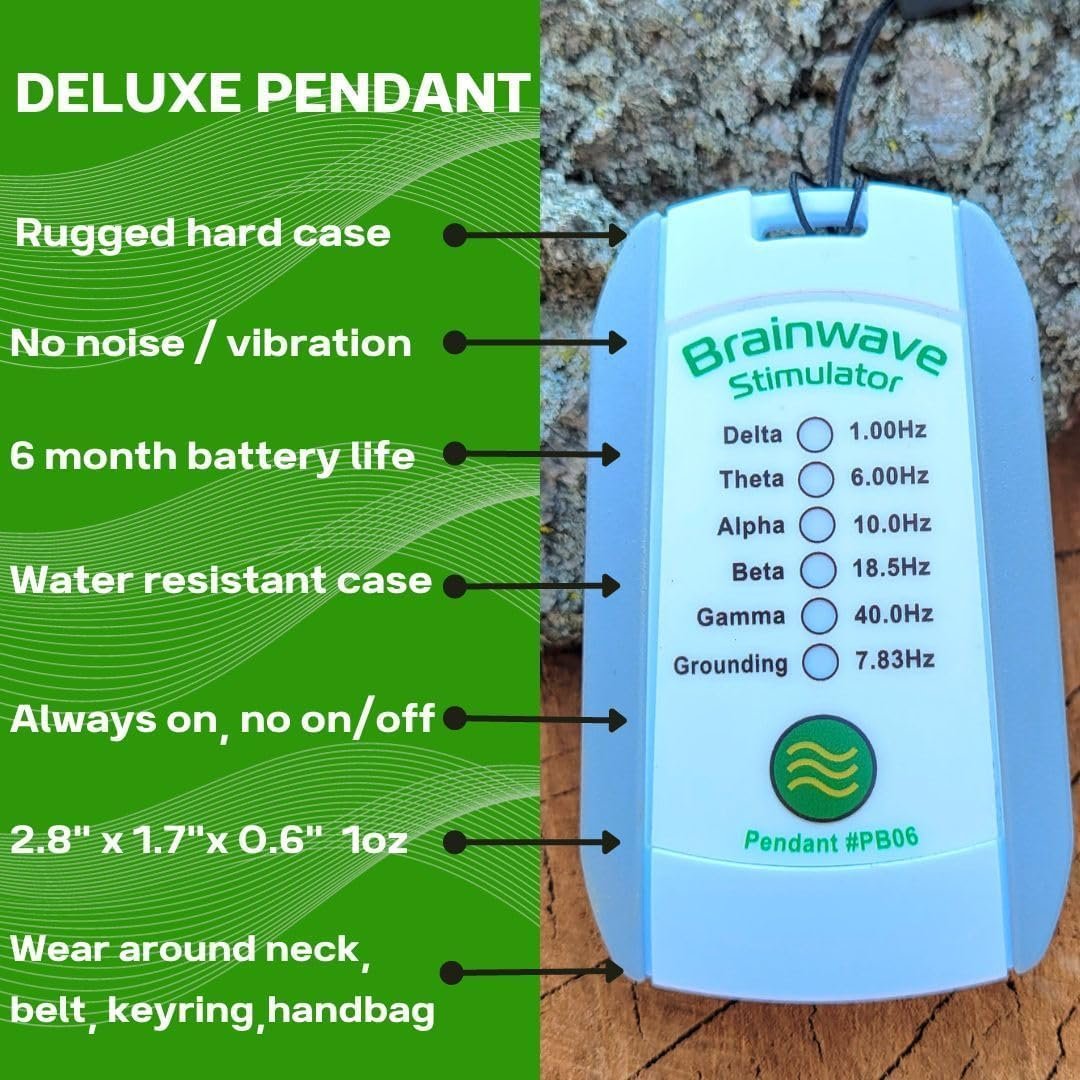 Brainwave Therapy Frequency Pendant with Delta, Theta, Alpha, Beta, and Gamma Waves MP-PB06
