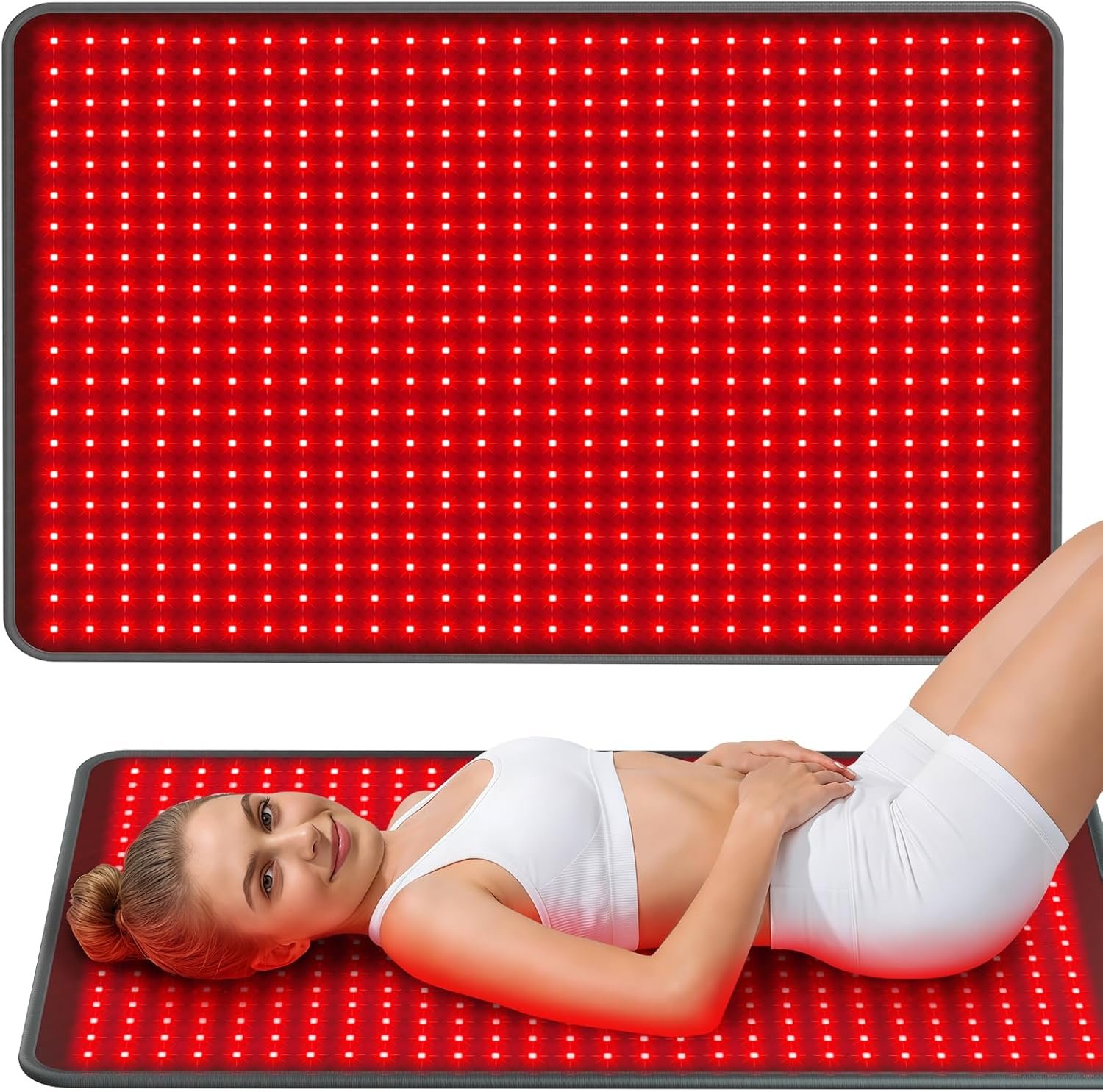 Comfytemp 41.5” x 26” Red Light Therapy Mat for Body, Flexible Near Infrared Light Therapy Pad, 660nm & 850nm Light Blanket for Back Belly Knee Joints Muscle