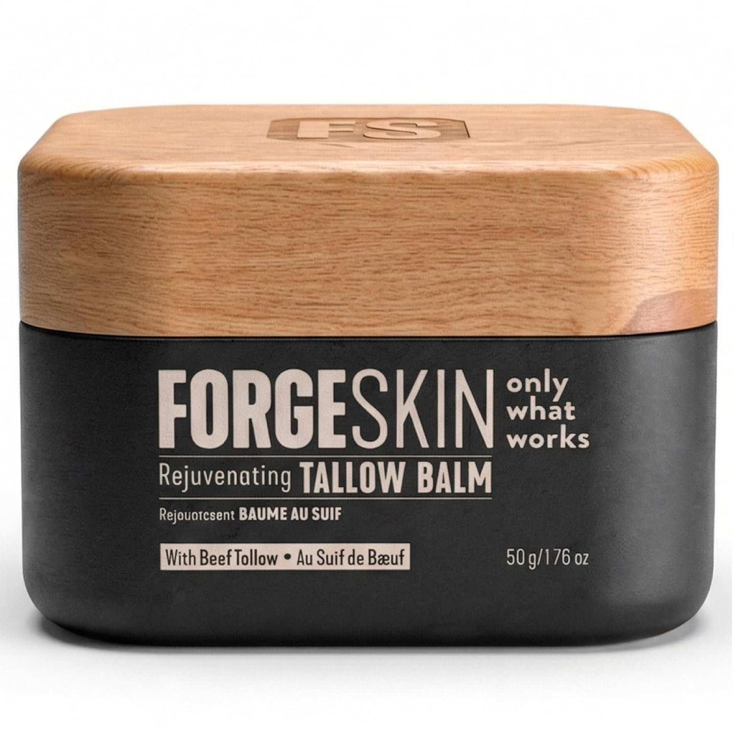 Forge Skin Beef Tallow Balm Skin Moisturizer for Men, Anti Aging Wrinkle Defense – Face & Body Skincare Hydration Cream, 100% Grass-Fed Lotion, Paraben-Free, Helps Minimize Look of Fine Lines, 1.7 oz